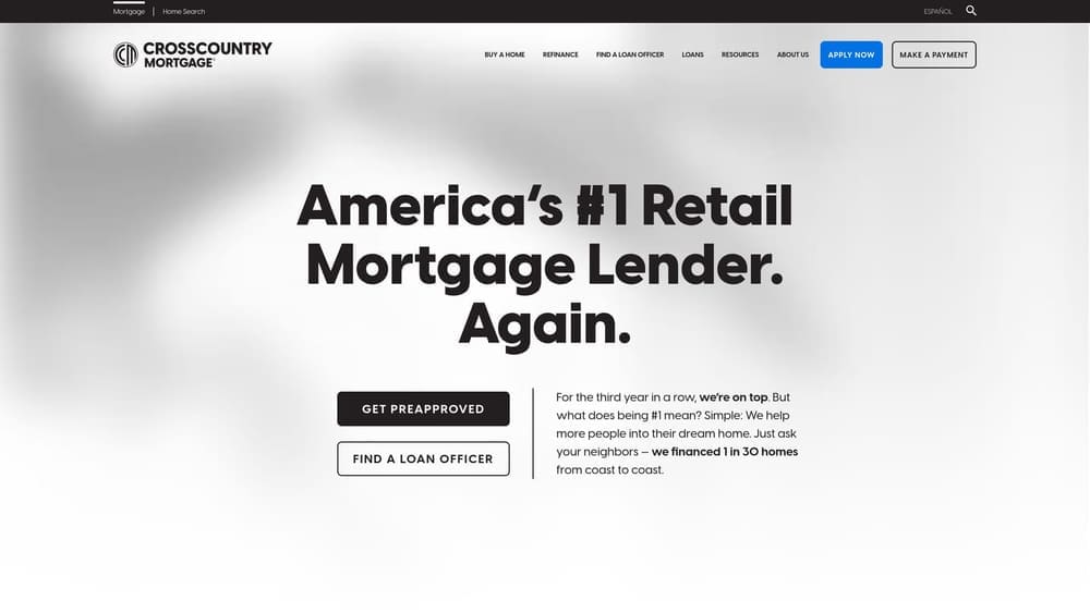 Screenshot of CrossCountry Mortgage — April DeShano website