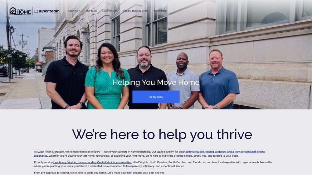 Screenshot of Luper Team Mortgage — Fairway Independent Mortgage Corporation website
