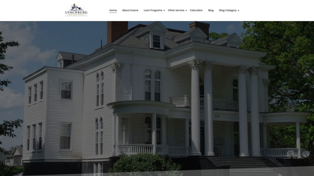 Screenshot of Lynchburg Mortgage Broker (Coast2Coast Mortgage LLC) website